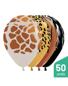 Paquete Globos Infinity Animal Print Fashio y Metal R-12 por 50 Unidades
