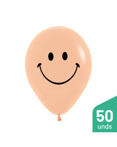 Paquete Globos Carita Feliz, Impreso, Curuba Fashion R-12 por 50 unidades