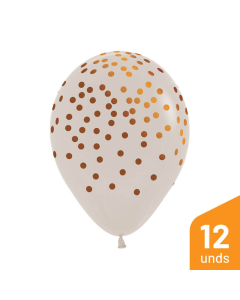 Globo Infinity Confetti Cobre Arena Fashion R-12 por 12 Unidades
