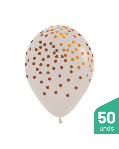Paquete Globos Infinity Confetti Cobre Arena Fashion R-12 por 50 Unidades