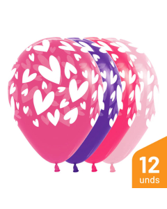 Globo Infinity Corazones Modernos Surtido Fashion R-12 por 12 Unidades