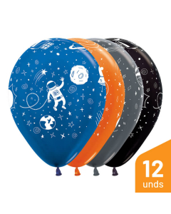 Globo Infinity Espacio Exterior Surtido Metal R-12 por 12 Unidades