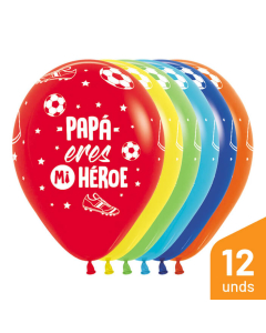 Globo Papá Eres Mi Héroe, Infinity, Surtido Fashion R-12 por 12 Unidades